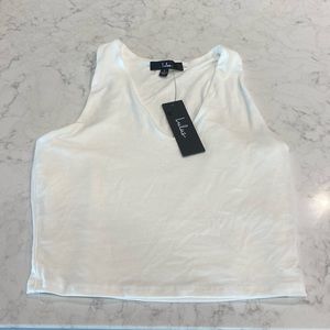 feel light dancing white crop top